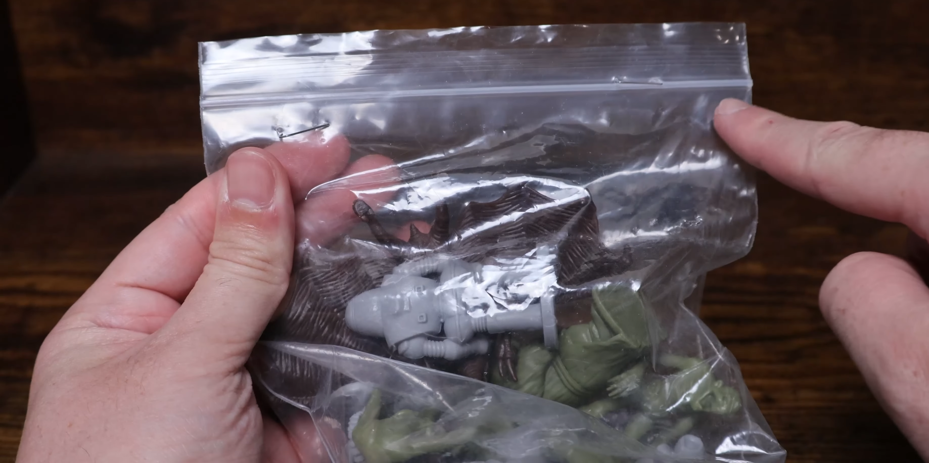 The Emce Toys army men come in zip lock bags!