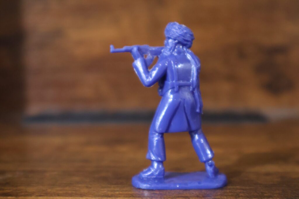 blue toy soldier taliban