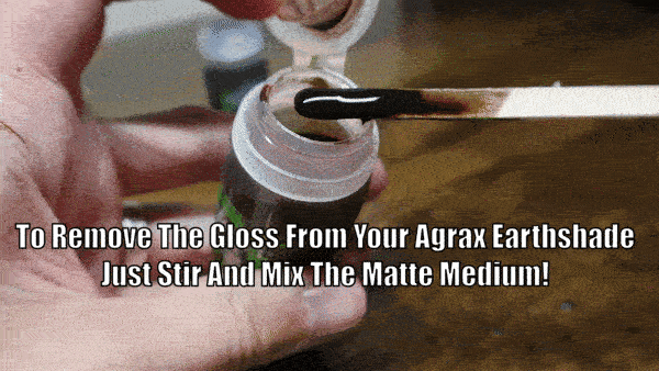 Use a stirring stick to fix your glossy agrax earthshade.