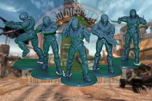Gugnir spartan halo reach grey toy soldiers 54mm