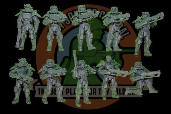 fallout power armor minis front