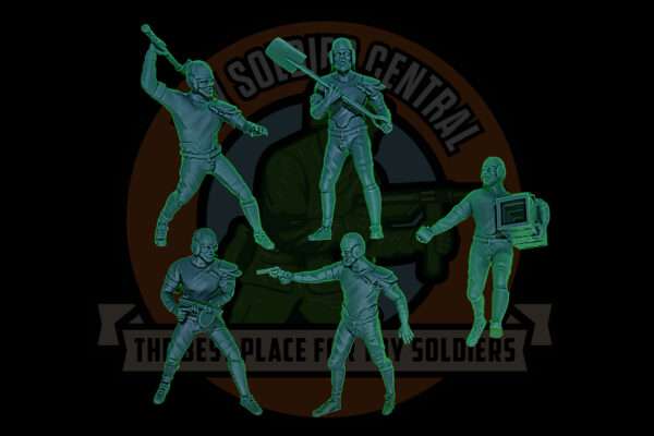 group of bioshock pigskin splicer toy soldiers