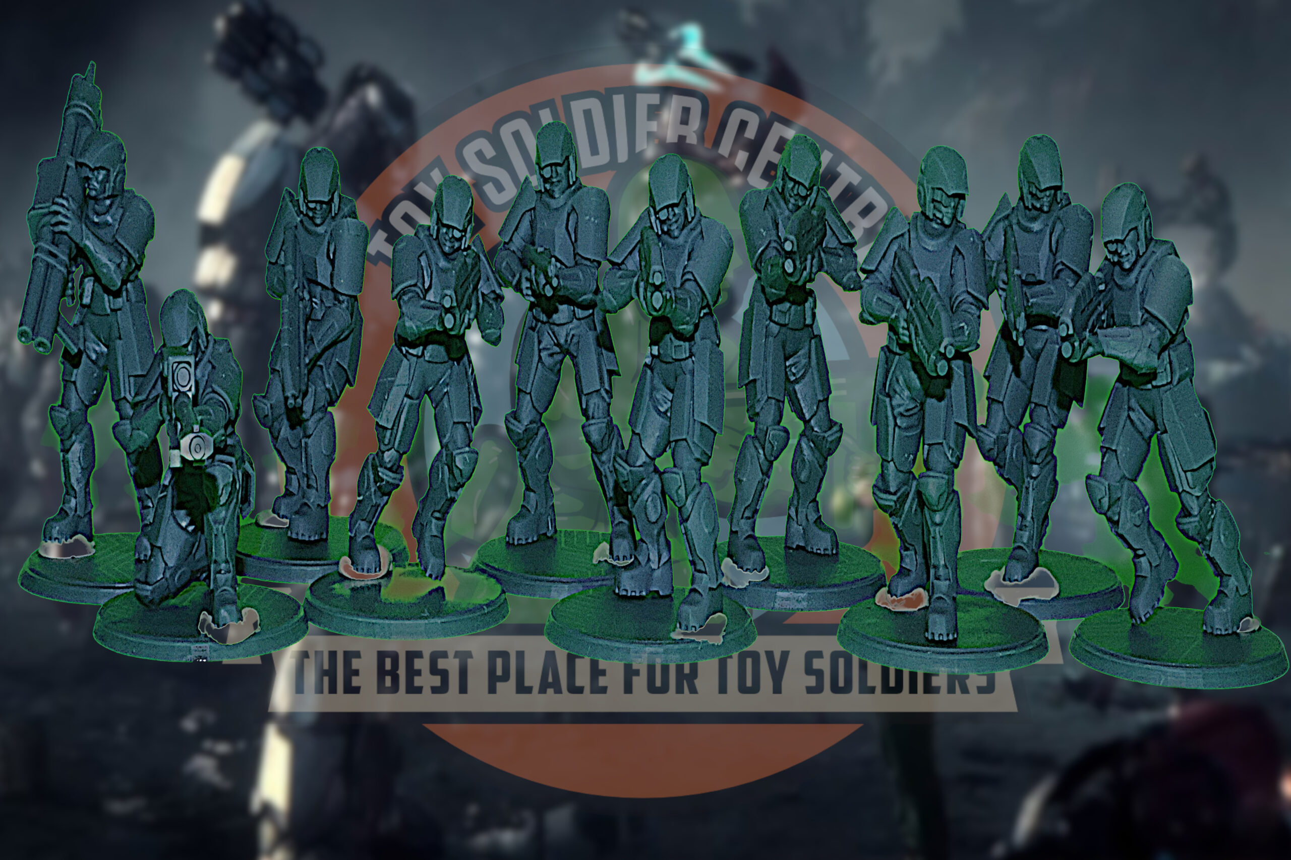 halo marines 54mm toy soldier squad