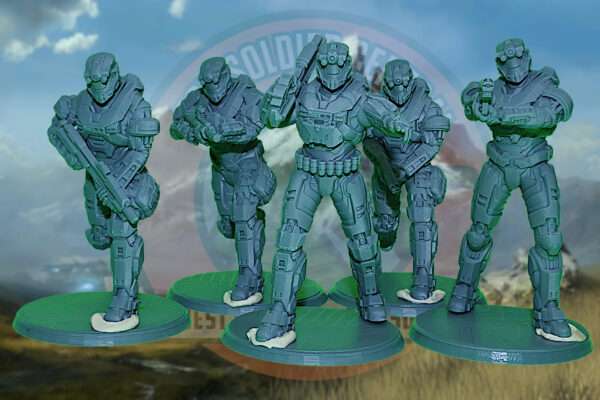 Halo Reach | UNSC | Operator Spartan Toy Soldier Squad | Series Three | 54mm Scale - Image 2