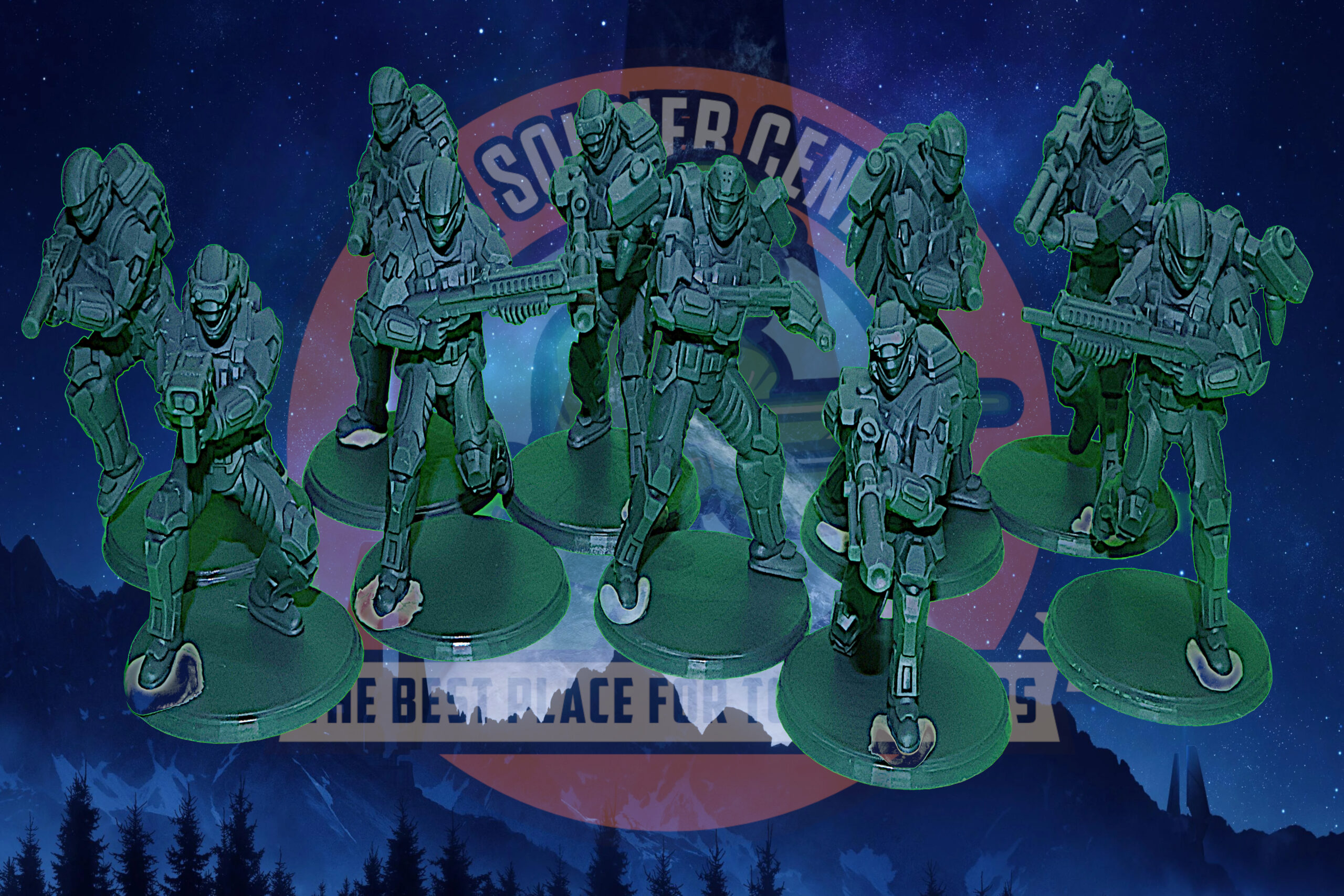 halo unsc ODST toy soldier group