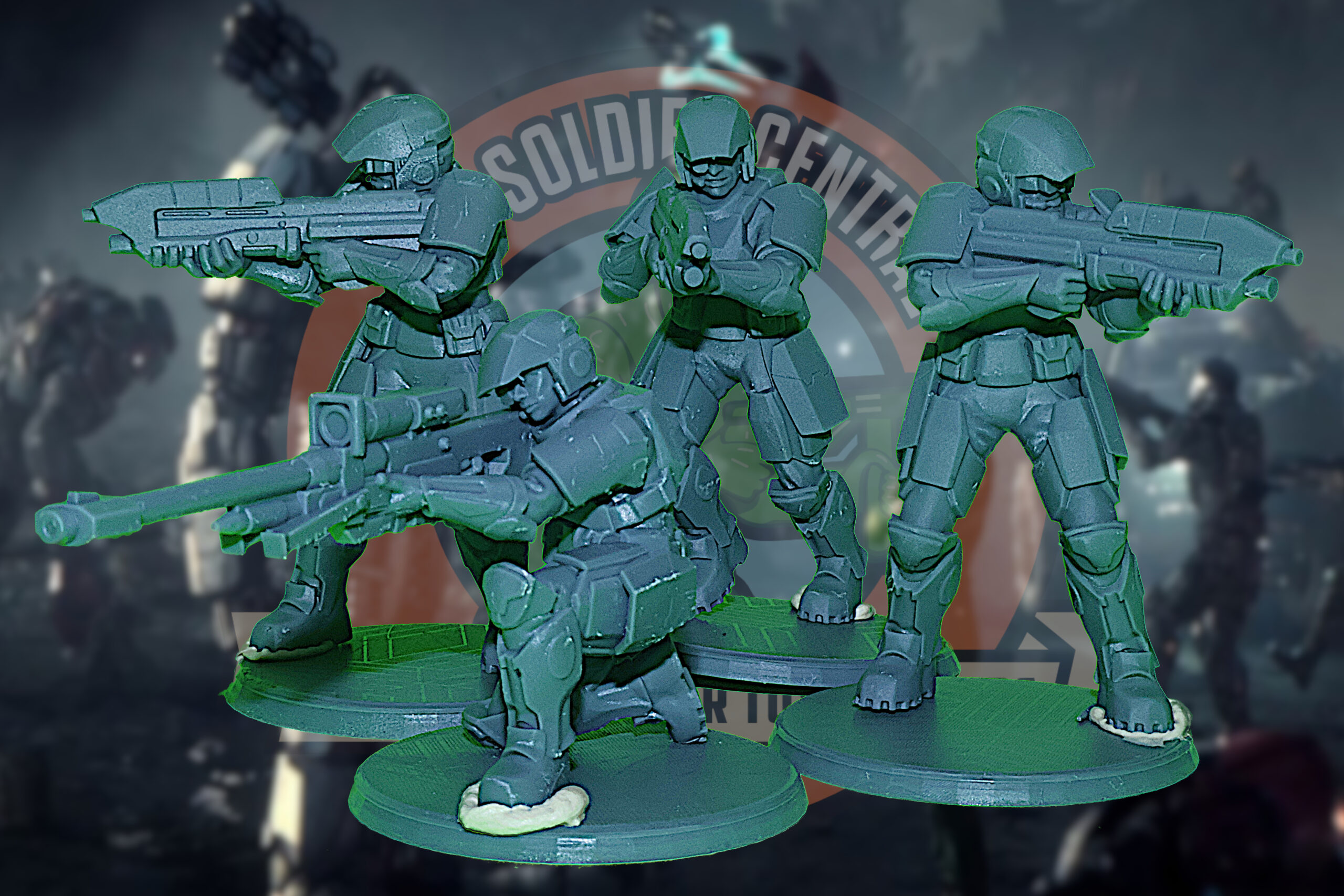 Halo, UNSC, Marine Toy Soldier Squad, Series One