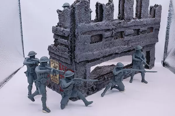 british ww2 army men building cover