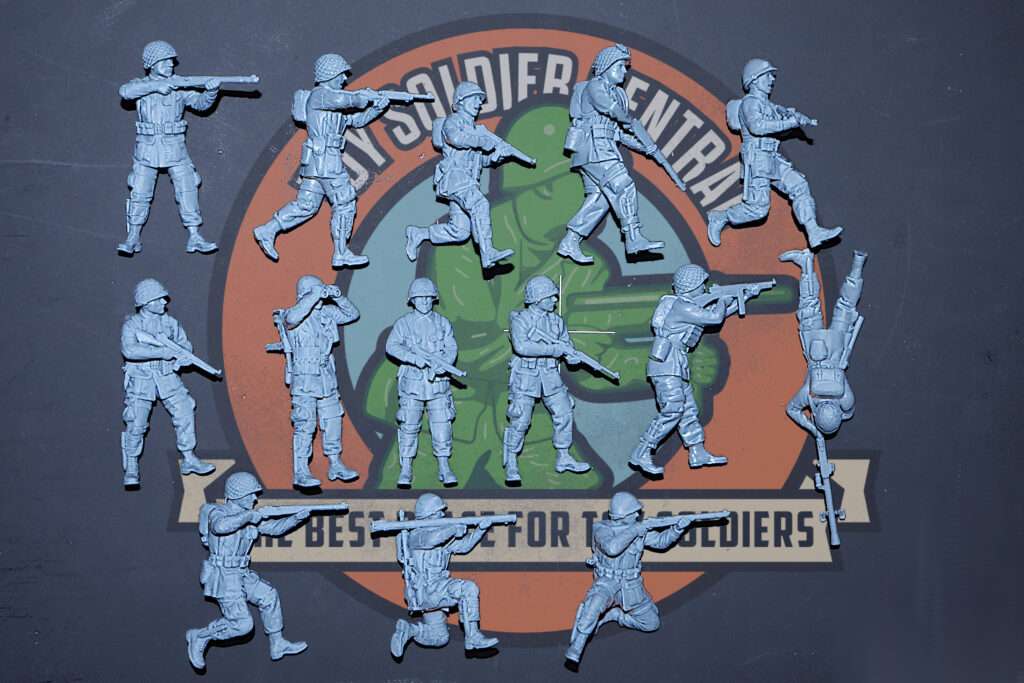 ww2 army men US paratroopers 54mm front