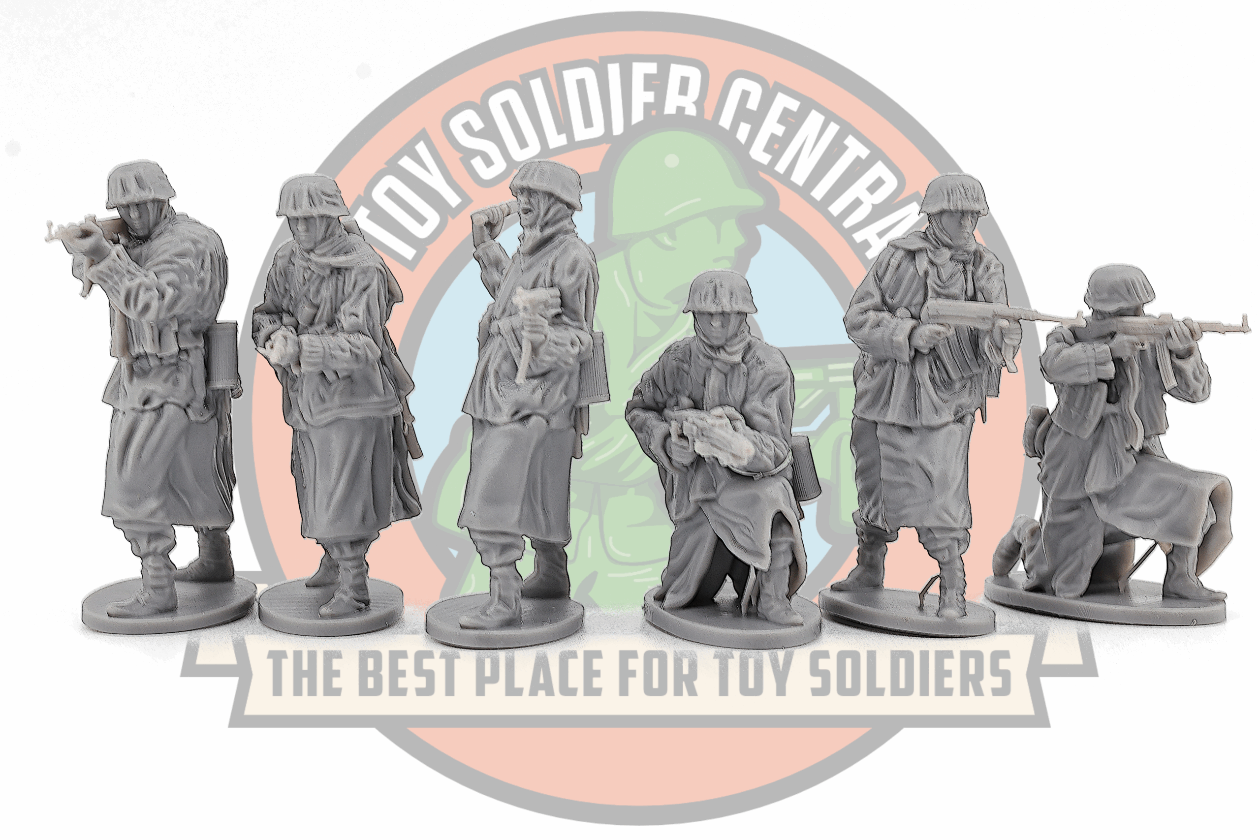 toy soldiers grey german waffen ss squad