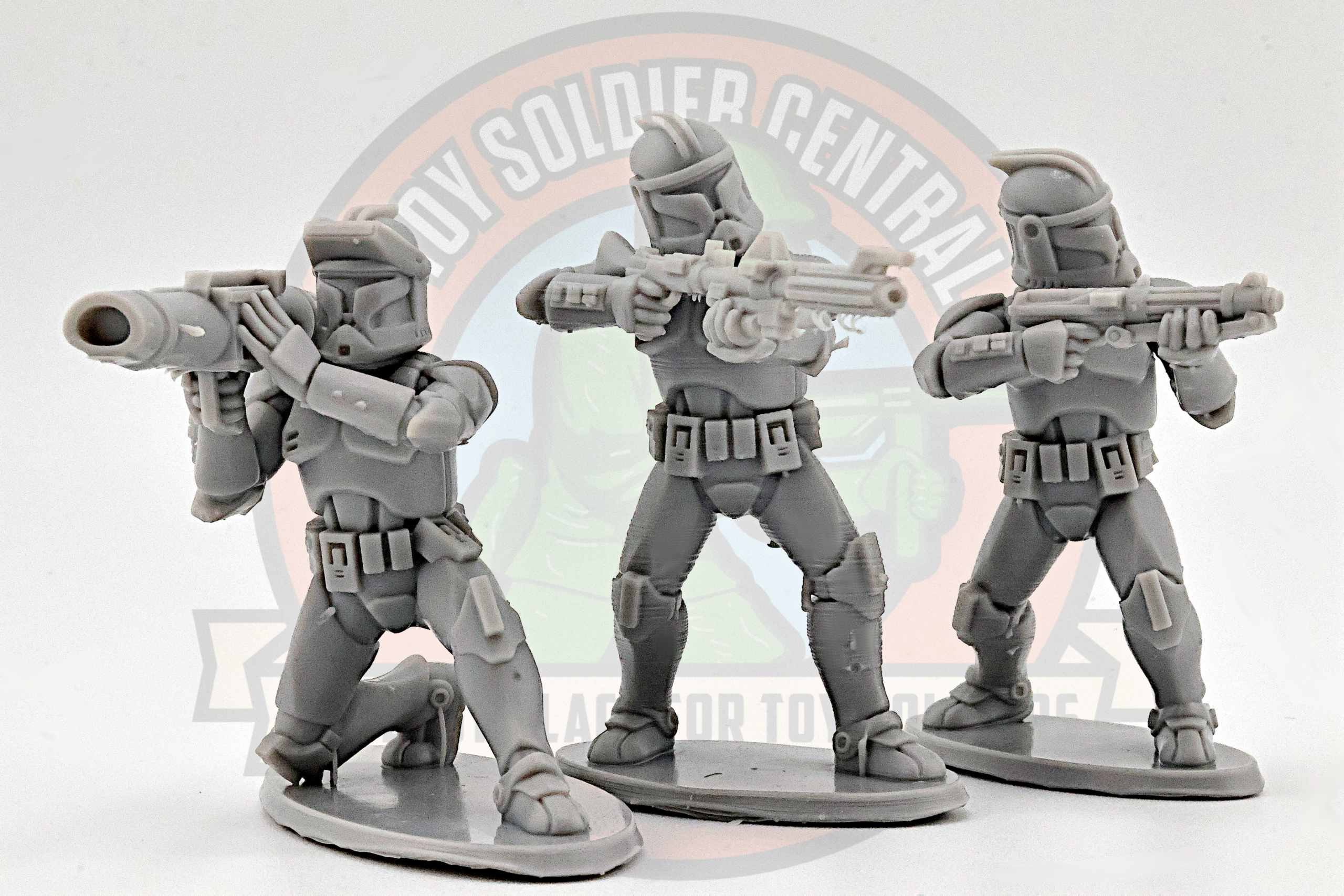 clone rocket trooper army men grey resin