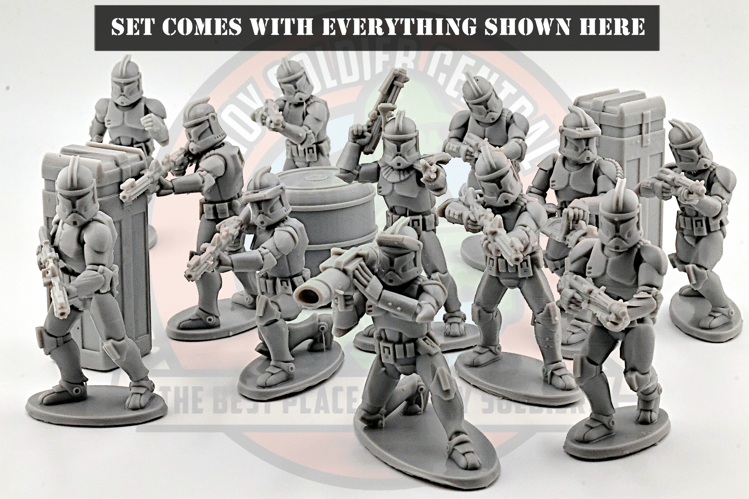 full clone trooper toy soldier play set