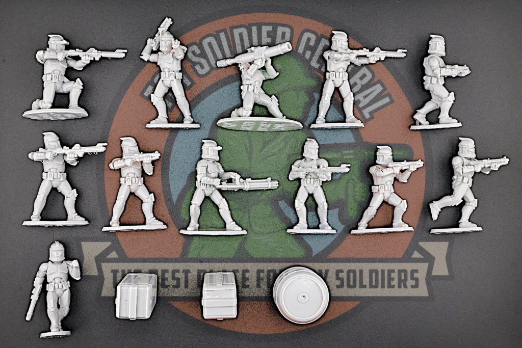 full toy soldier clone trooper squad 3d printed