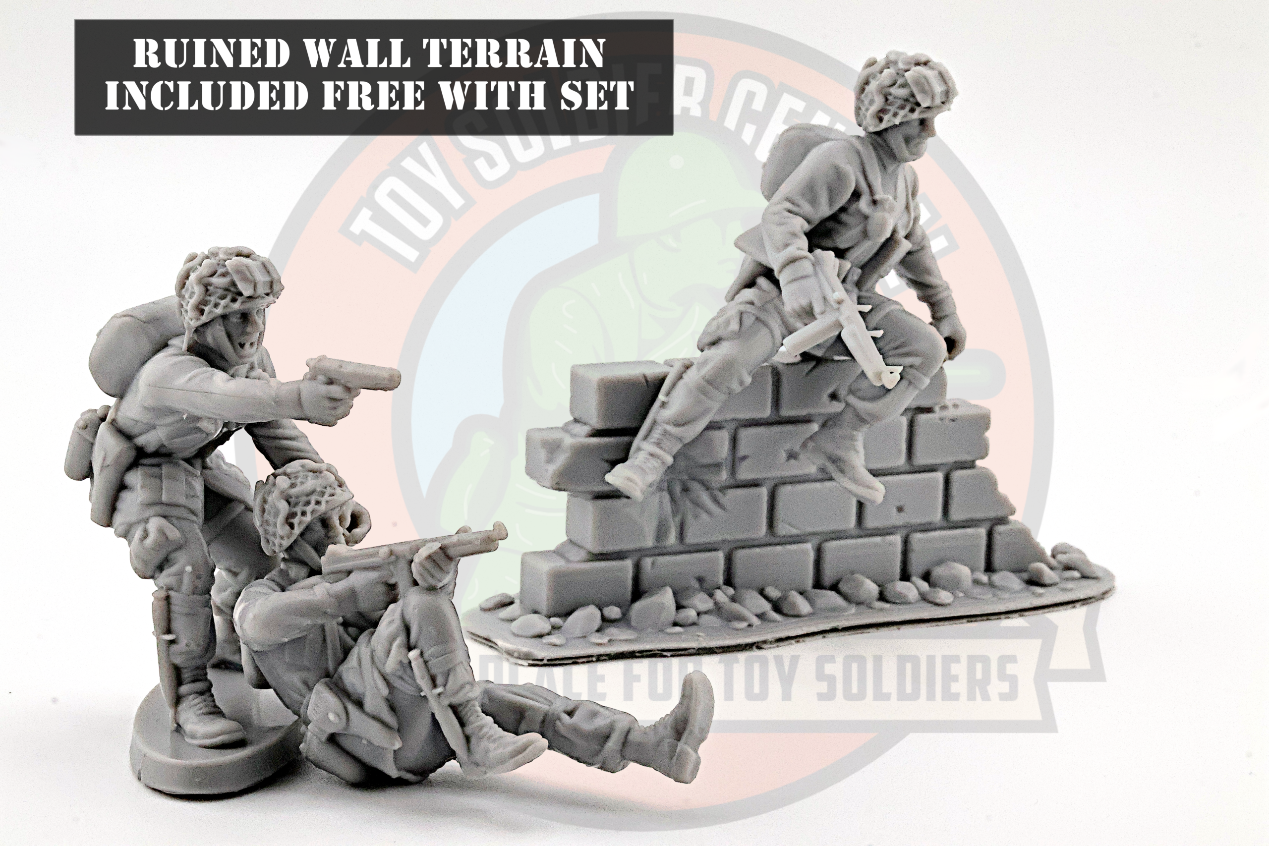 us paratroopers jumping over wall toy soldiers