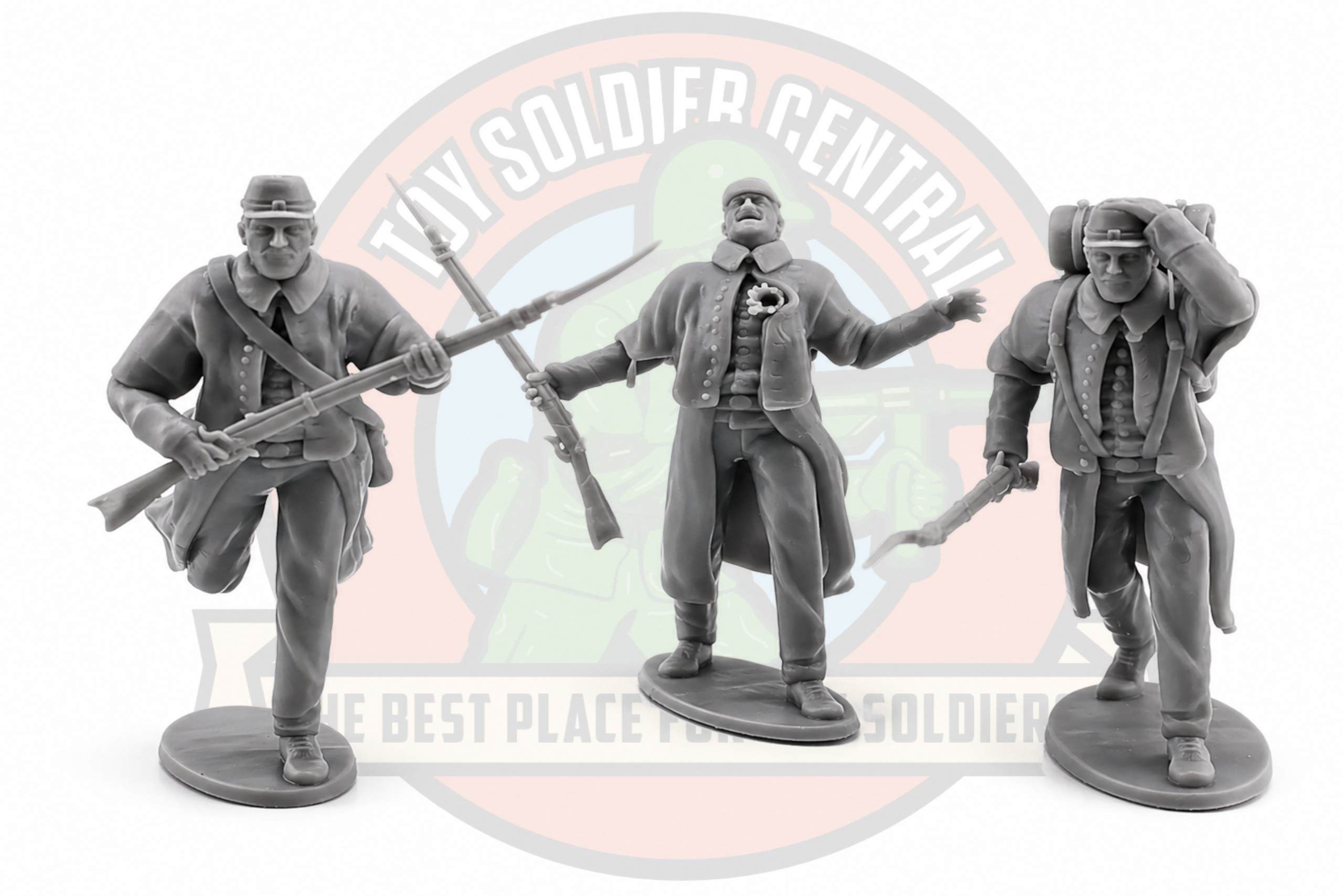 Charging civil war toy soldier central figures