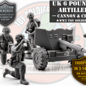 british 6 pounder artillery cannon and crew toy