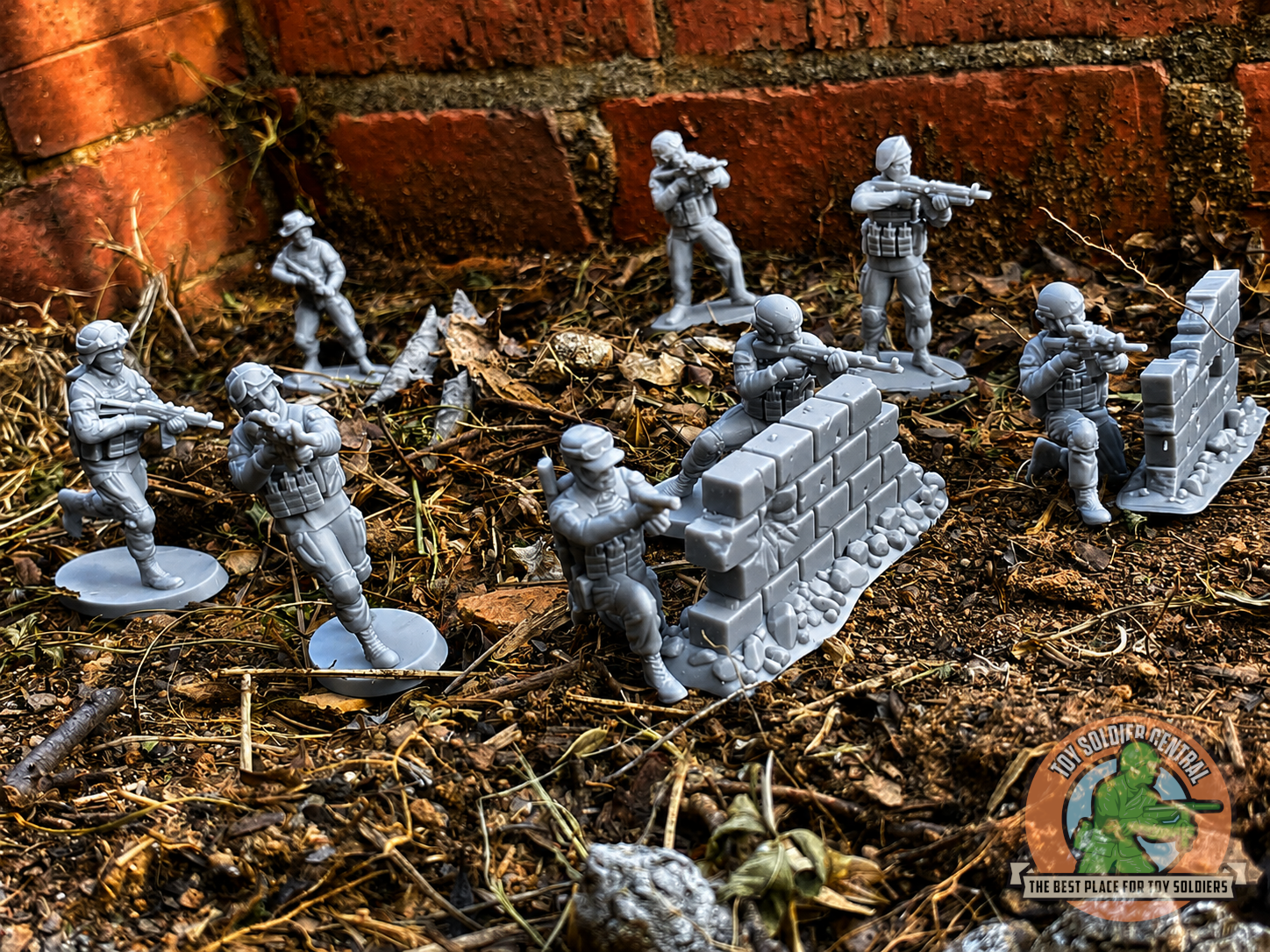 toy soldiers in garden playing army men