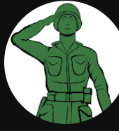 DaleyPlastic saluting green toy soldier emblem